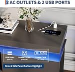 Meuble TV LED pour téléviseurs de 75/80/85 po, centre de divertissement moderne à haute brillance avec prises de courant, lumières LED RGB et étagères de rangement en verre, table console multimédia pour le salon et la chambre, noir