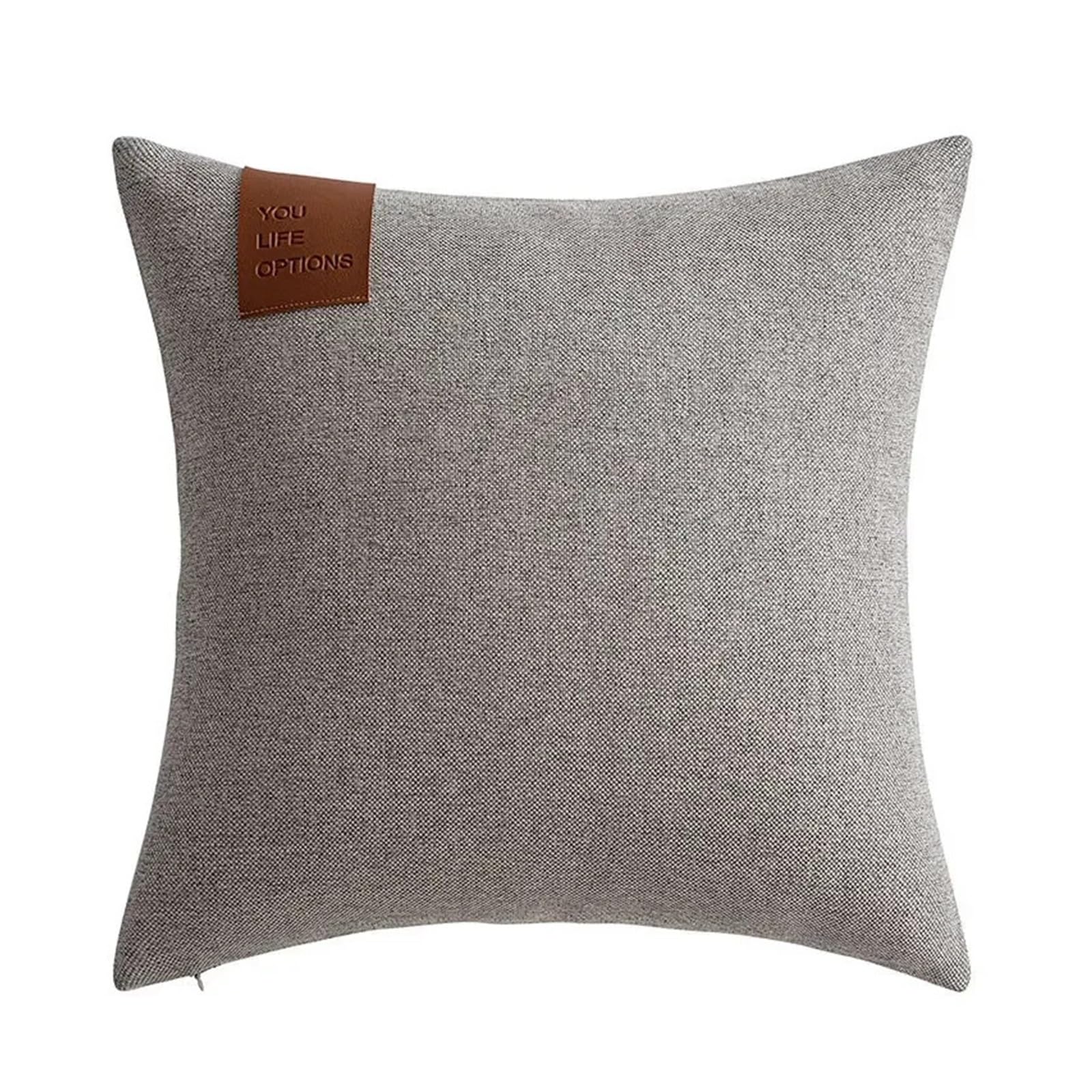 Housse coussin cuir gris 60x60 cm sans garnissage pour décoration de salon et canapé luxueux