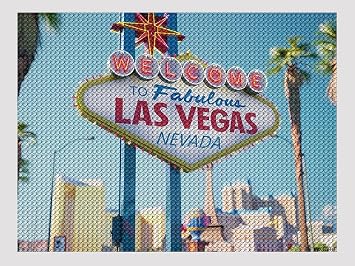 WXQZHF Welcome to Las Vegas Diamond Painting Kits Round Diamond Rhinestone Pictures Personalized Art Crafts for Adult 12x16 inch