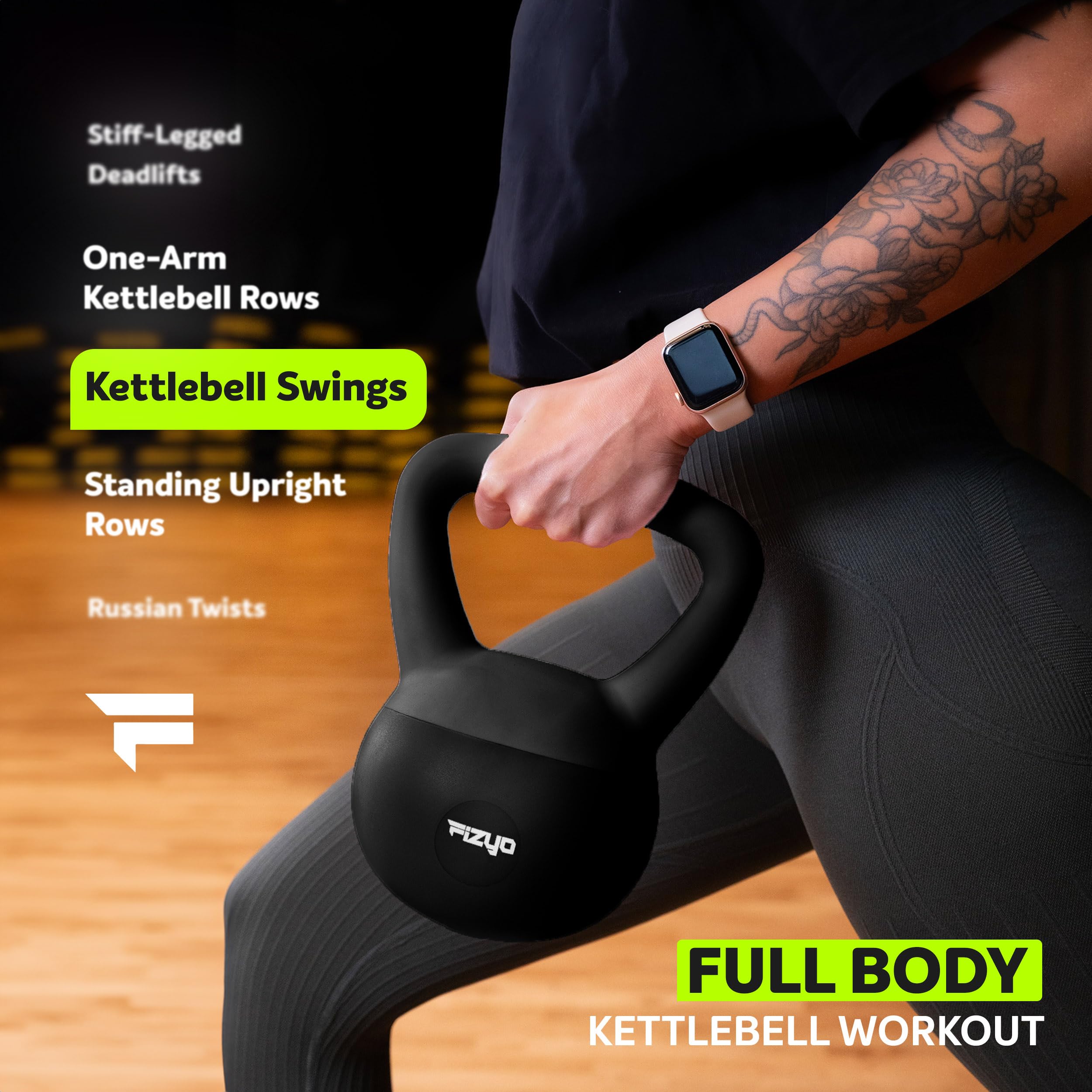 FIZYO Kettlebell Souple PVC avec Sable de Fer – Poignée Antidérapante, Poids pour Musculation, Fitness et Cardio, Entraînement à Domicile, Squats, Swing, Renforcement Musculaire