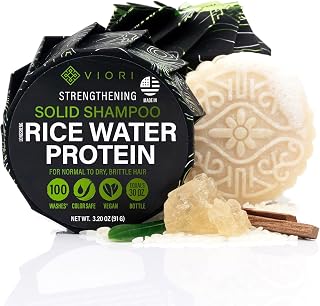 Viori Hidden Waterfall Shampoo Bar with Rice Water for Hair Growth | Sulfate-Free Solid Bar for Stronger, Shinier Hair