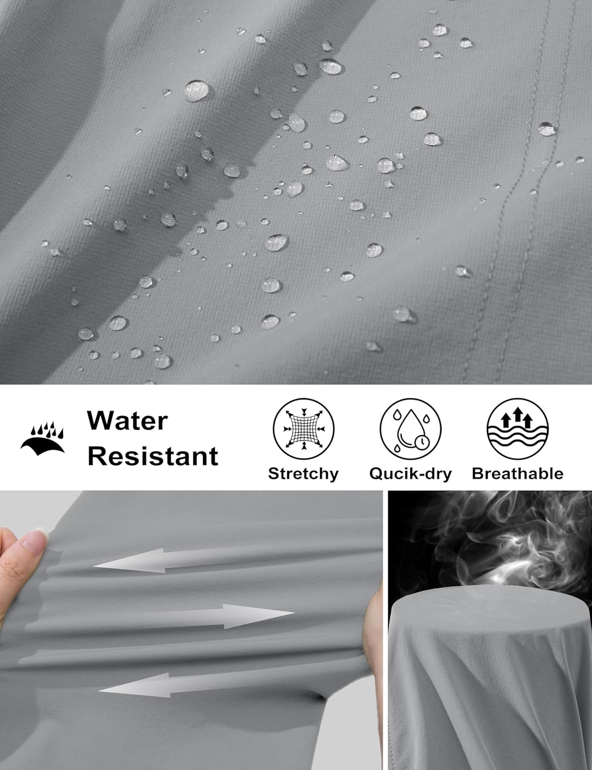 MAGCOMSEN Men's Hiking Cargo Shorts Quick Dry Lightweight 9" Golf Shorts Summer Casual Work Outdoor with 5 Zipper Pockets - Image 3