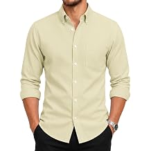 Mens Wrinkle-Resistant Long Sleeve Oxford Button Down Dress Shirts