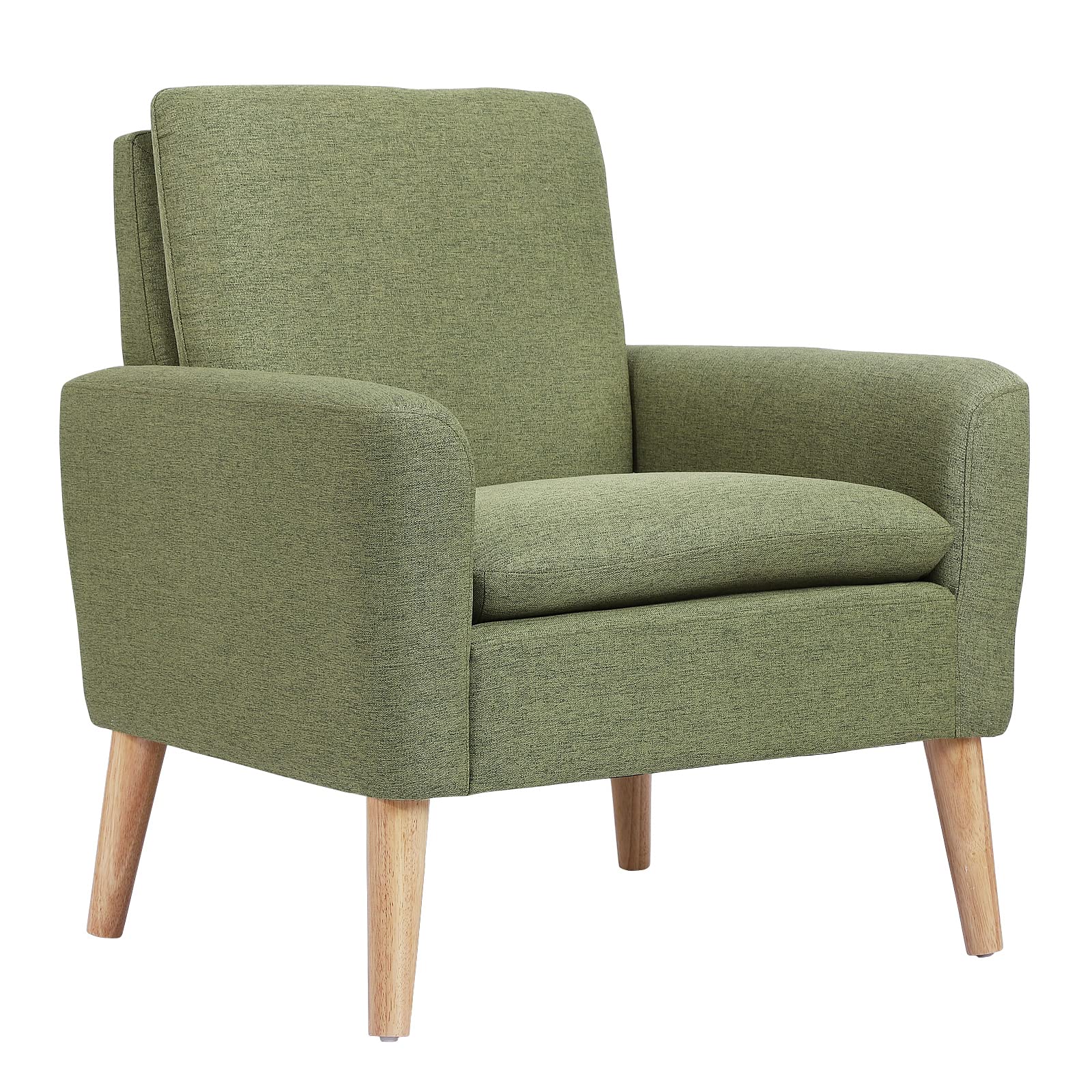 Marketero Comfy Armchair Lounge Chair with Upholstered Single Sofa Small Accent Arm Chair for Living Room Bedroom Fireside Elderly Green (SFC08)