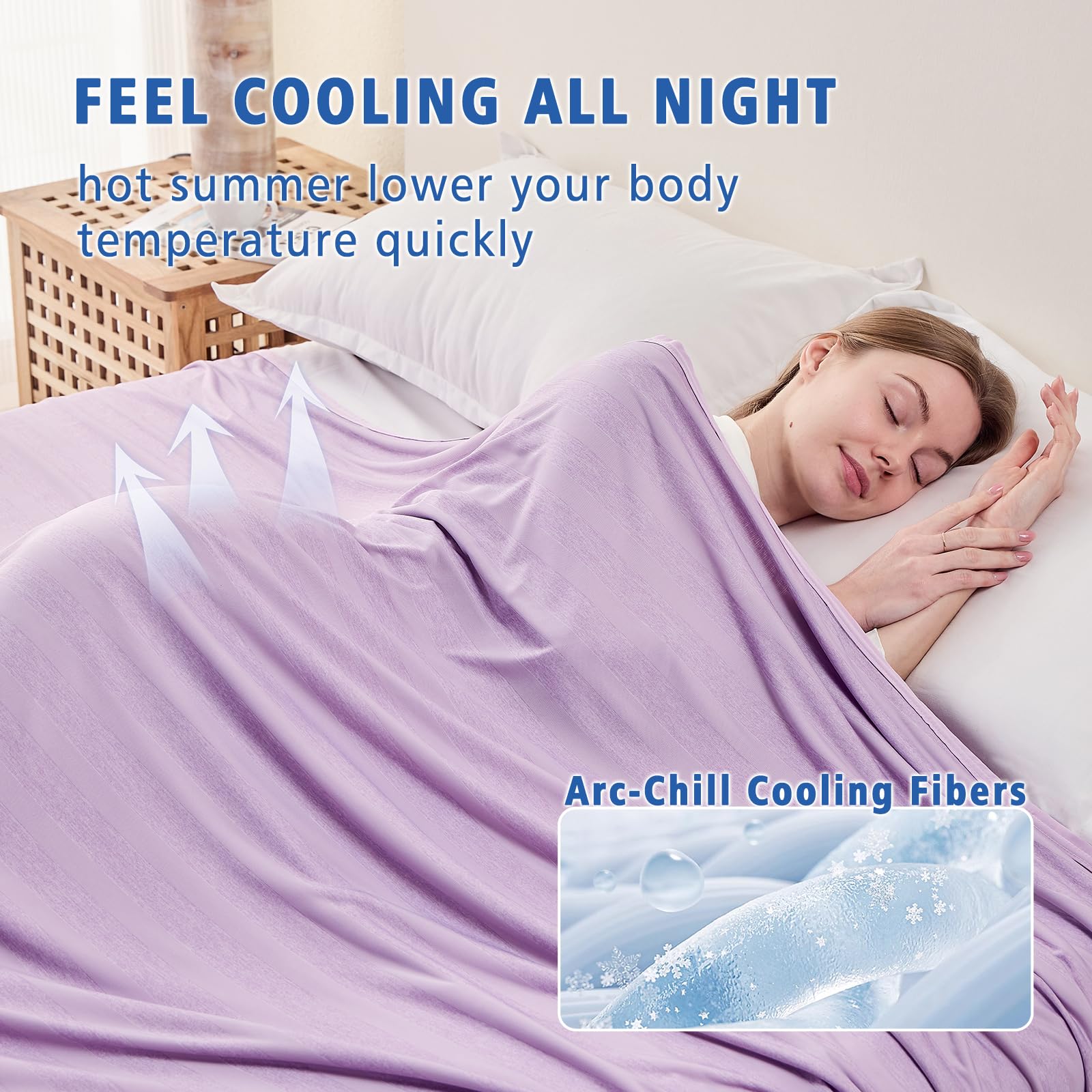EMME Cooling Blanket for Summer Q-Max >0.4 Night Sweats 274x228cm, Throw Blanket Thin Lightweight - Image 2