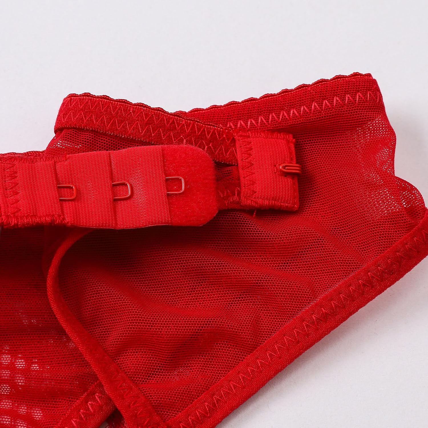 Lace Garter Belt with Metal Clips, Black Mesh Suspender Belt for Thigh Highs, 4 Straps - Image 6