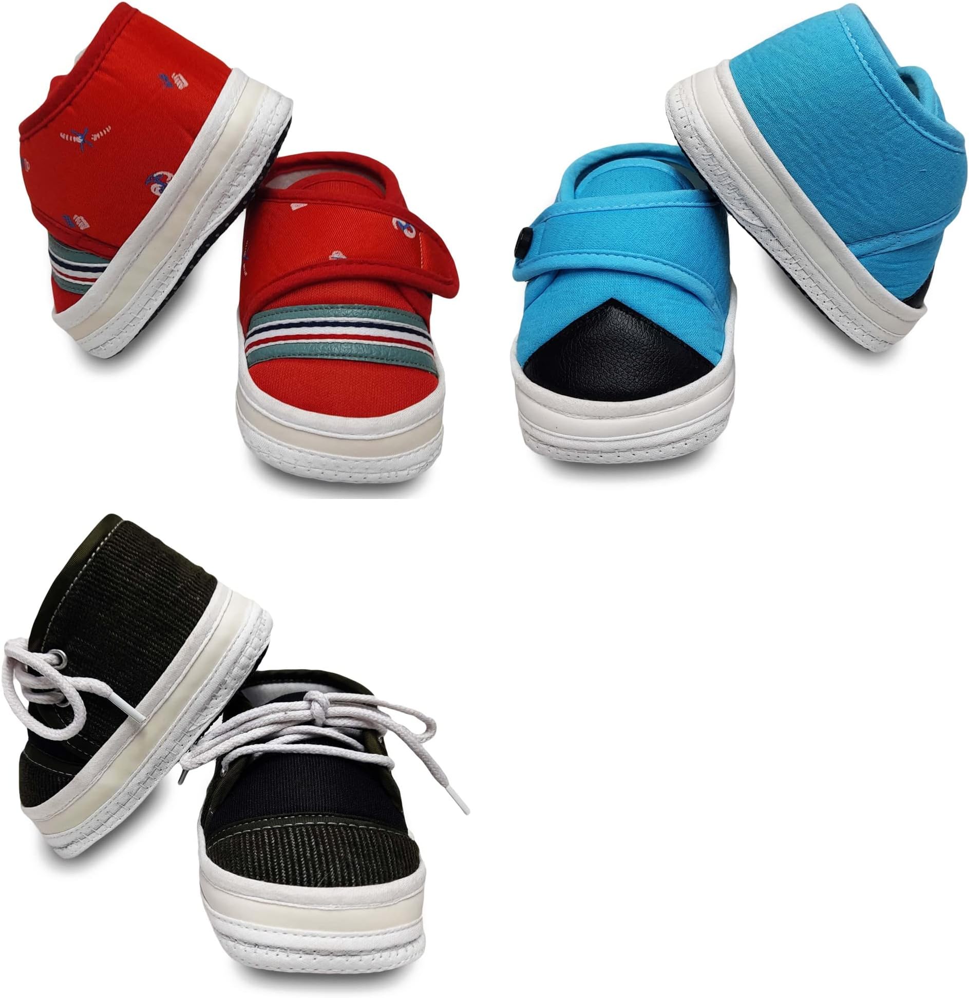 Tavish Baby Boy's and Girl's Canvas Shoes with Super High Grade Material (3-12 Months) - Pair of 3