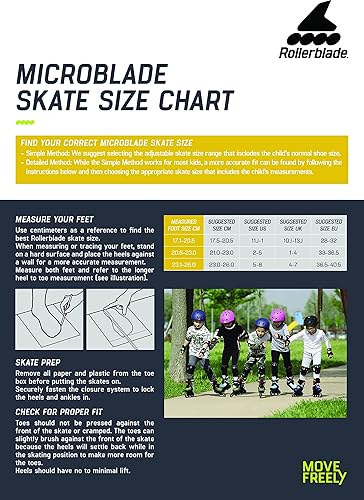Miniatura 7 de Rollerblade Microblade Patín en línea ajustable para niño, azul medianoche, naranja cálido