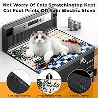 Vista 4 de Cubierta de estufa de vidrio resistente al calor con revestimiento de goma antideslizante – Protector de estufa eléctrica, resistente a