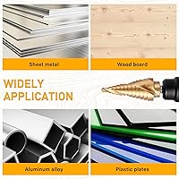 Vista 5 de 3PC Step Drill Bit Set, High Speed Steel Spiral Grooved Stepped Up Bits for Aluminium Sheet Metal Wood Plastic, Faster Drilling Unibit Drill Bits