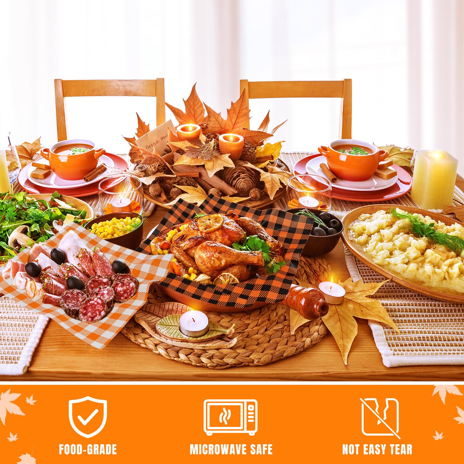 Tenceur 150 Pcs Christmas Wax Paper Sheets For Food Deli Wrapping Parchment Paper Bulk Colored Grease Proof Sandwich Candy Cookies Baking Basket