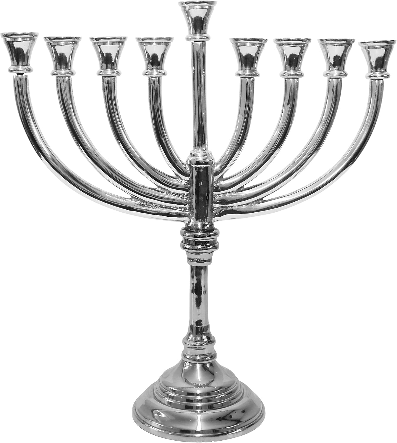 Majestic Giftware Chanukka Menorah Aus Metall – 9-armig, Silber, Für Das Lichterfest