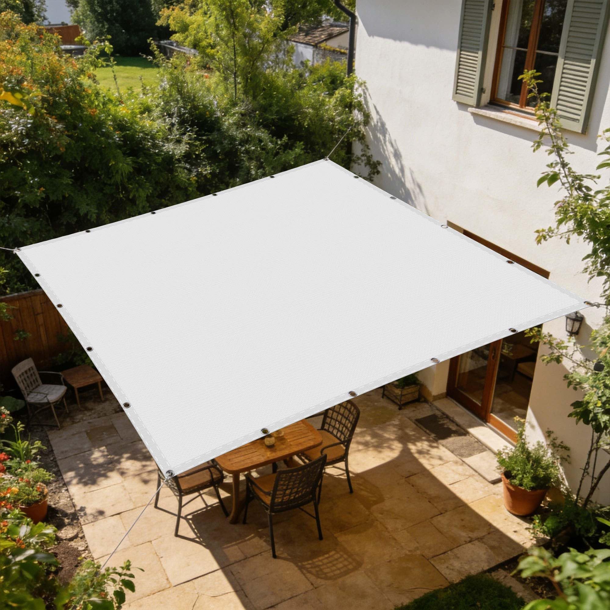Voile de soleil imperméable 70x340 cm anti-UV blanche pour terrasse et extérieur
