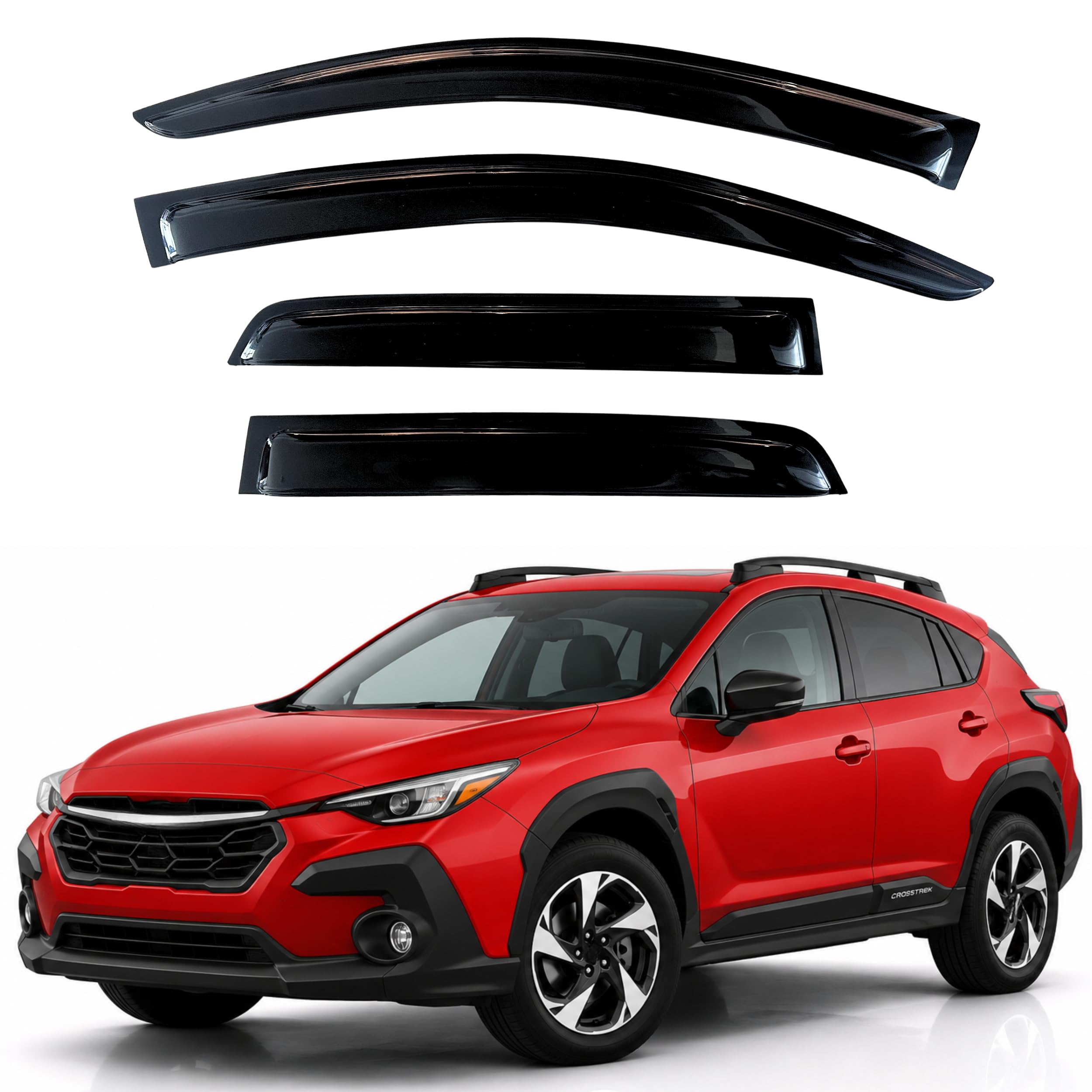 KPY Rain Guards Fit for 2024-2026 Subaru Crosstrek, Out-Channel Window Visors Vent Wind Deflectors 4PC, Car Accessories for 24-26 Impreza