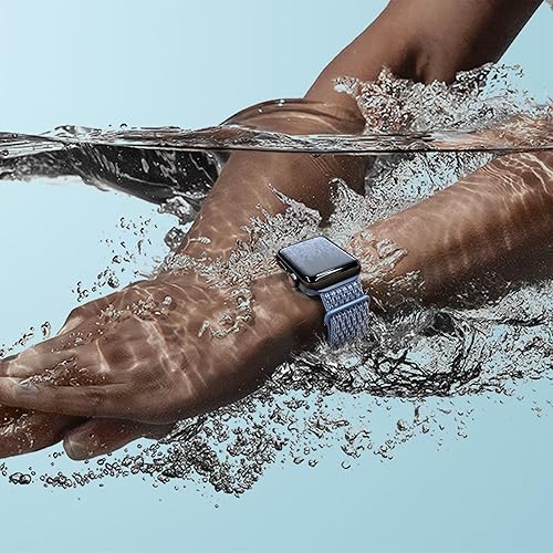 Vista 22 de 4 Pack Nylon Sport Band Compatible with Apple Watch Band 42mm 44mm 45mm 49mm Women Men, Adjustable Stretchy Solo Loop Strap for iWatch Series