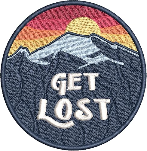 Parche bordado con puesta de sol para planchar y coser, para amantes de la naturaleza, emblema decorativo para vacaciones, viajes, recuerdo,