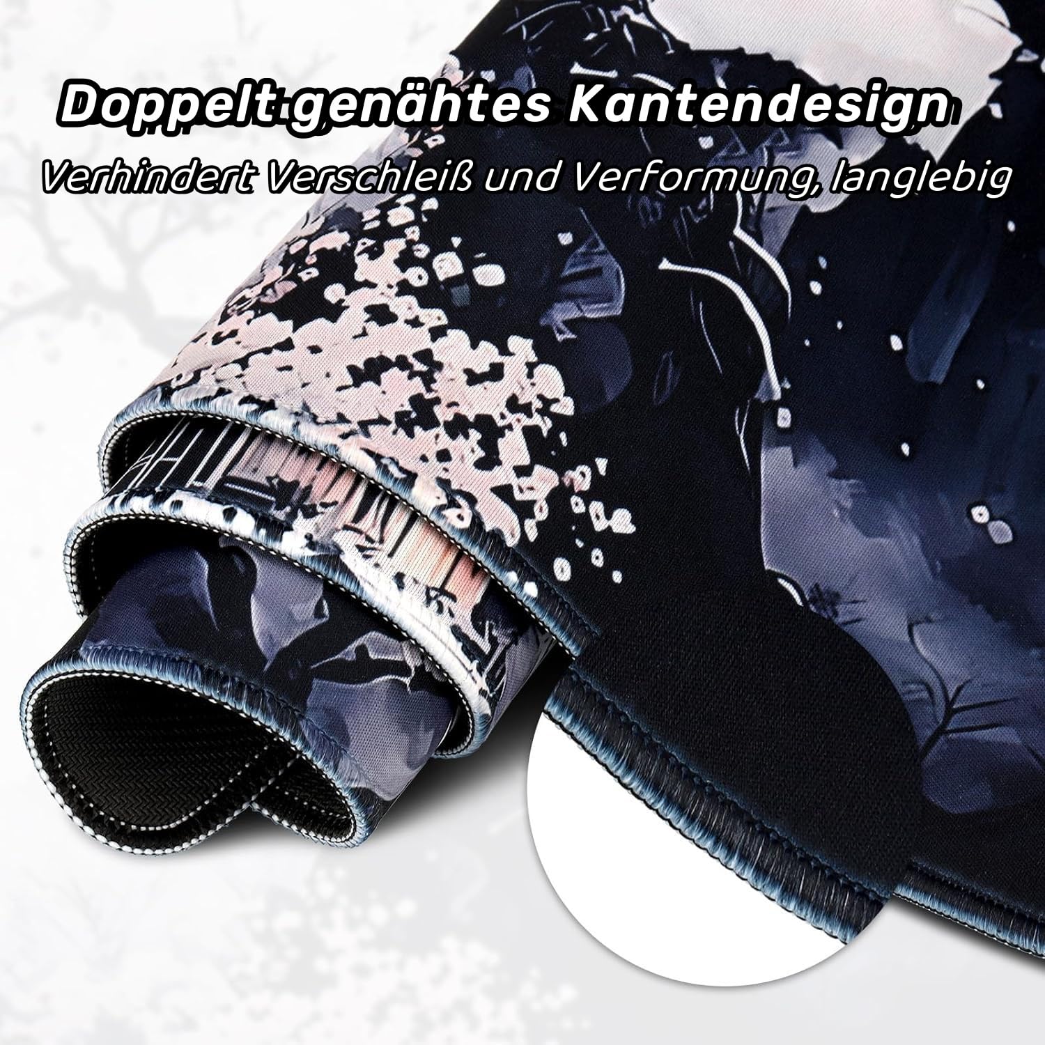 shangtushunli Japanische Weiße Mauspad, Große Kirschblüte Schreibtisch Matte, Anime Gaming Tastatur Matte, Rutschfeste Gummibasis, Großer Erweiterter Schreibtisch Schutz Für Home Office1