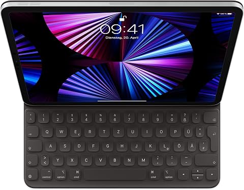 Apple Smart Keyboard Folio: 11 inç iPad Pro ve iPad Air (4. ve 5. nesil) için iPad klavyesi ve kılıfı, iki farklı görüntüleme açısı, ön ve arka koruma, Almanca