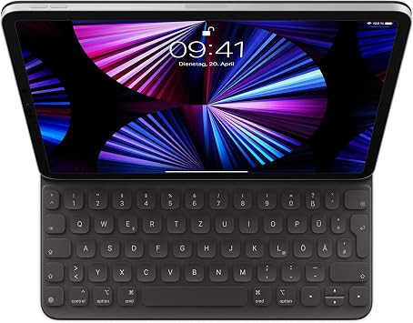 Apple Smart Keyboard Folio: iPad keyboard and case for 11-inch iPad Pro and iPad Air (4th and 5th generation), two different viewing angles, front and rear protection, German