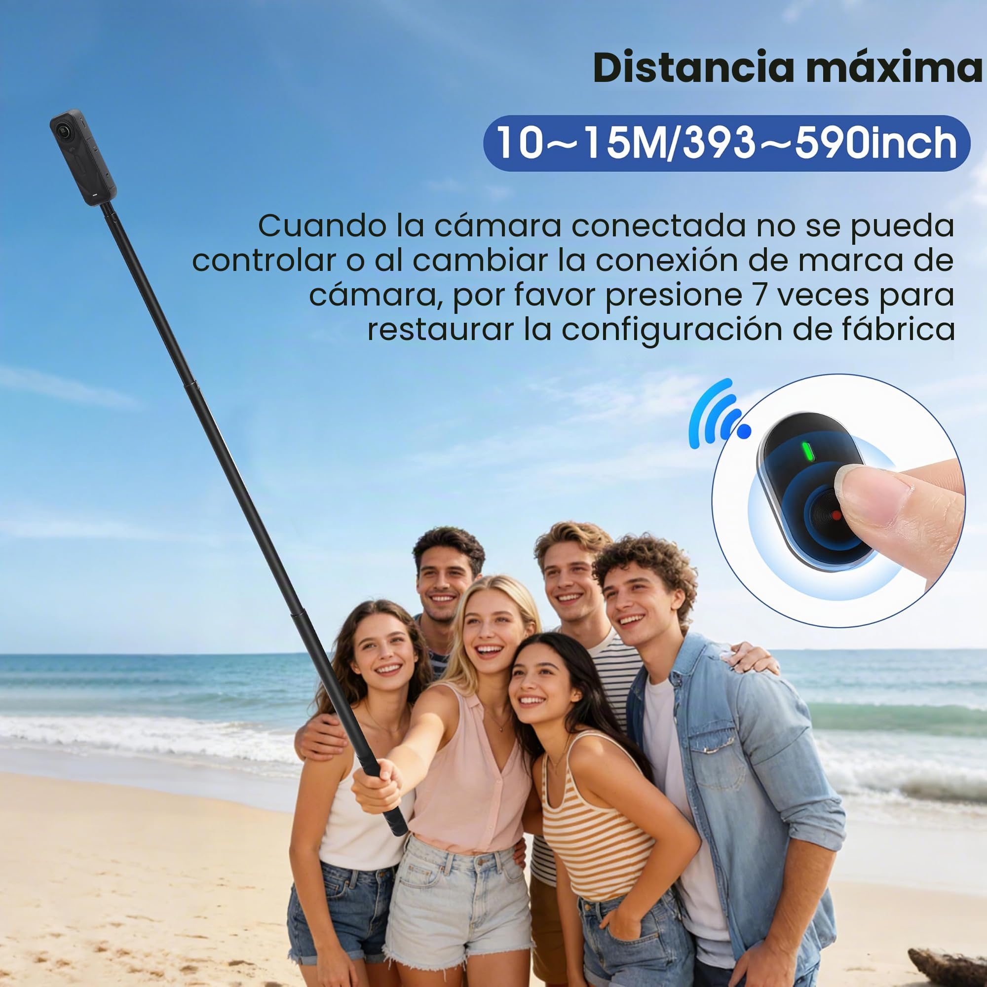 Anillo Remoto para insta360 GO Ultra / X5 / / X4 / X3 / Ace Pro 2 Mini Control para Gopro Hero 13 12 11 Max 2 para DJI Osmo Acción 6 5 4 Nano 360 Accesorios Teléfono Remoto inalámbrico