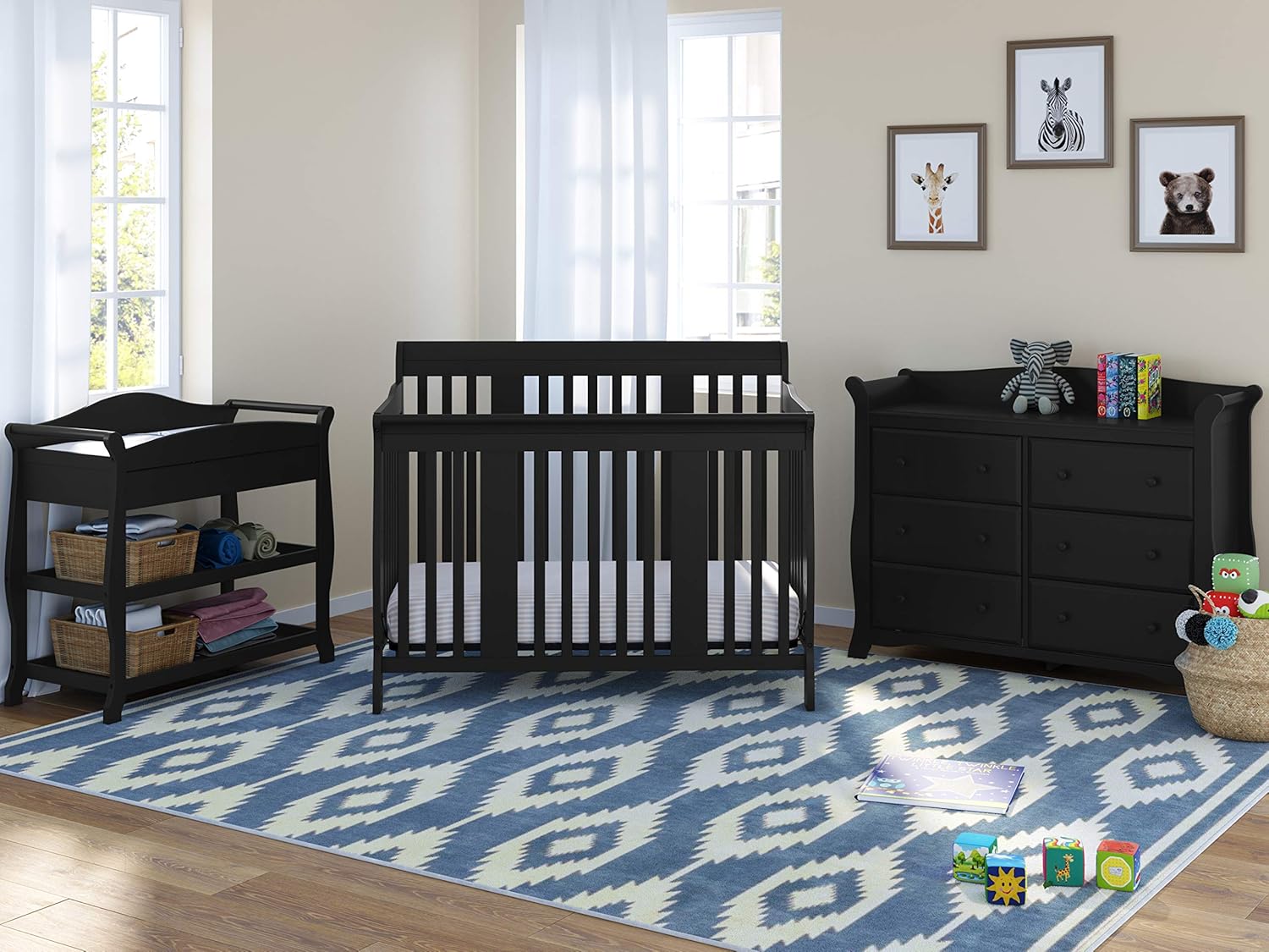 Storkcraft Avalon 6 Drawer Double Dresser (Black) – Dresser for Kids Bedroom, Nursery Dresser Organizer, Chest of Drawers for Bedroom with 6 Drawers, Classic Design for Children’s Bedroom : Home & Kitchen