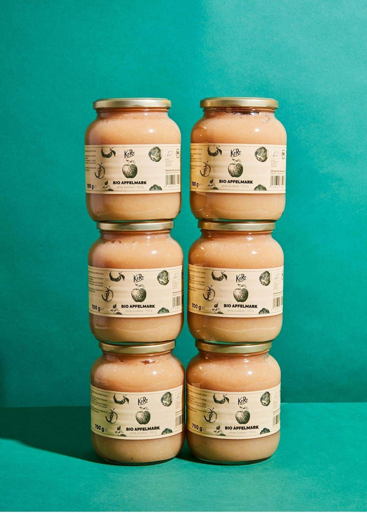 KoRo - Purea di mela bio 6 x 700 g - 100% frutta - senza zuccheri aggiunti o conservanti - da coltivazione biologica controllata