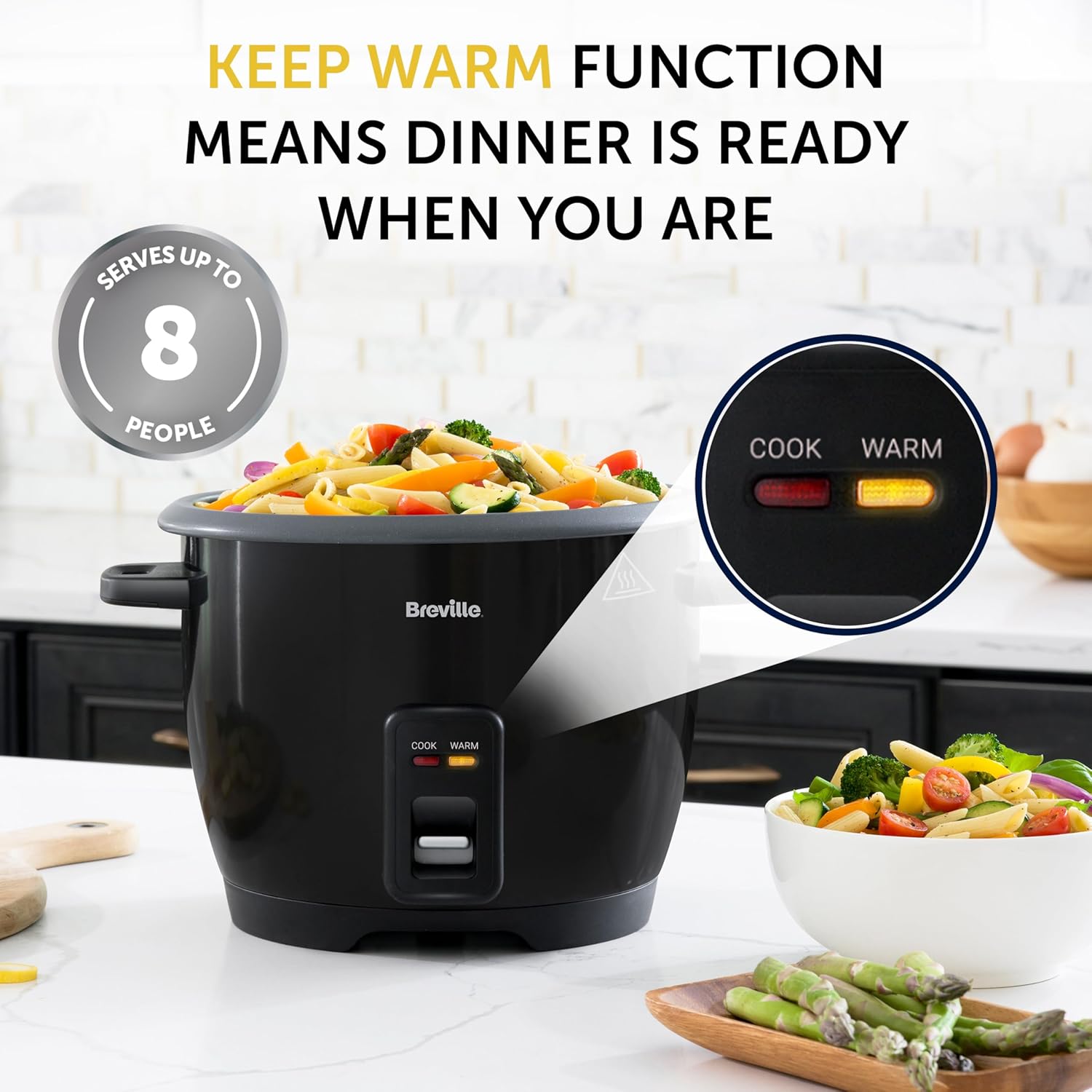 Breville Breville Electric Rice Cooker | 1.8L (10 Cup) Capacity | Serves up to 8 People |… thumbnail 4