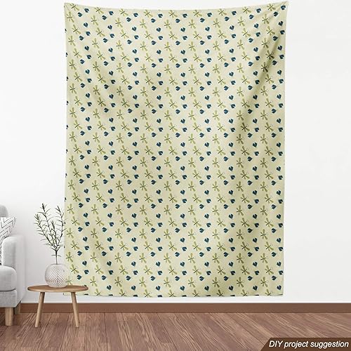 Vista 793 de Lunarable The Yard, tela azul real de The Yard, patrón de cerámica inspirado en el Medio Oriente estilo marroquí, estampado oriental, tela de satén