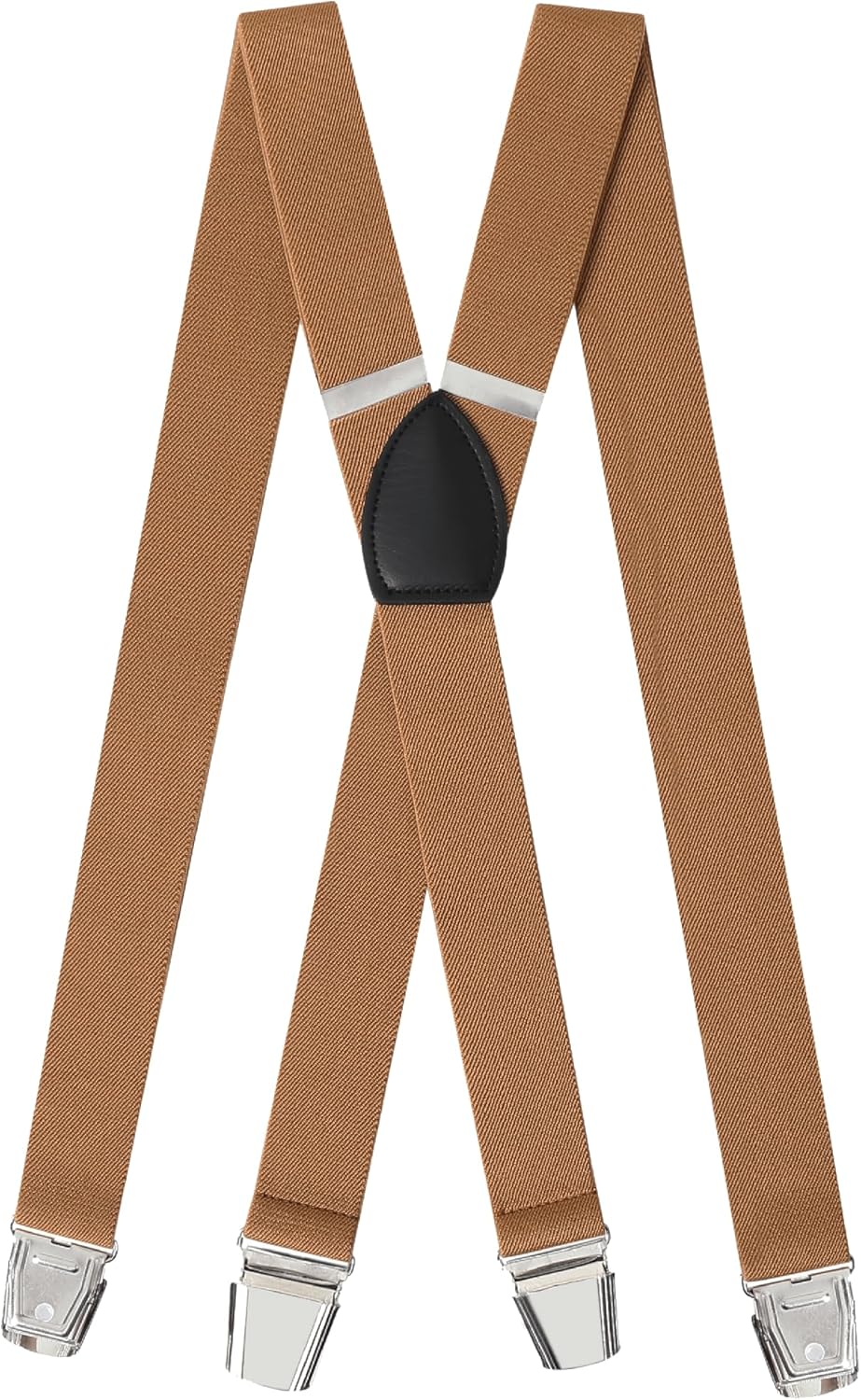 OTAA Khaki Suspender Braces - Classic Elastic Mens Dress Suspenders w/Adjustable Straps - Luxury Clip On Suspenders for Men Khaki Regular