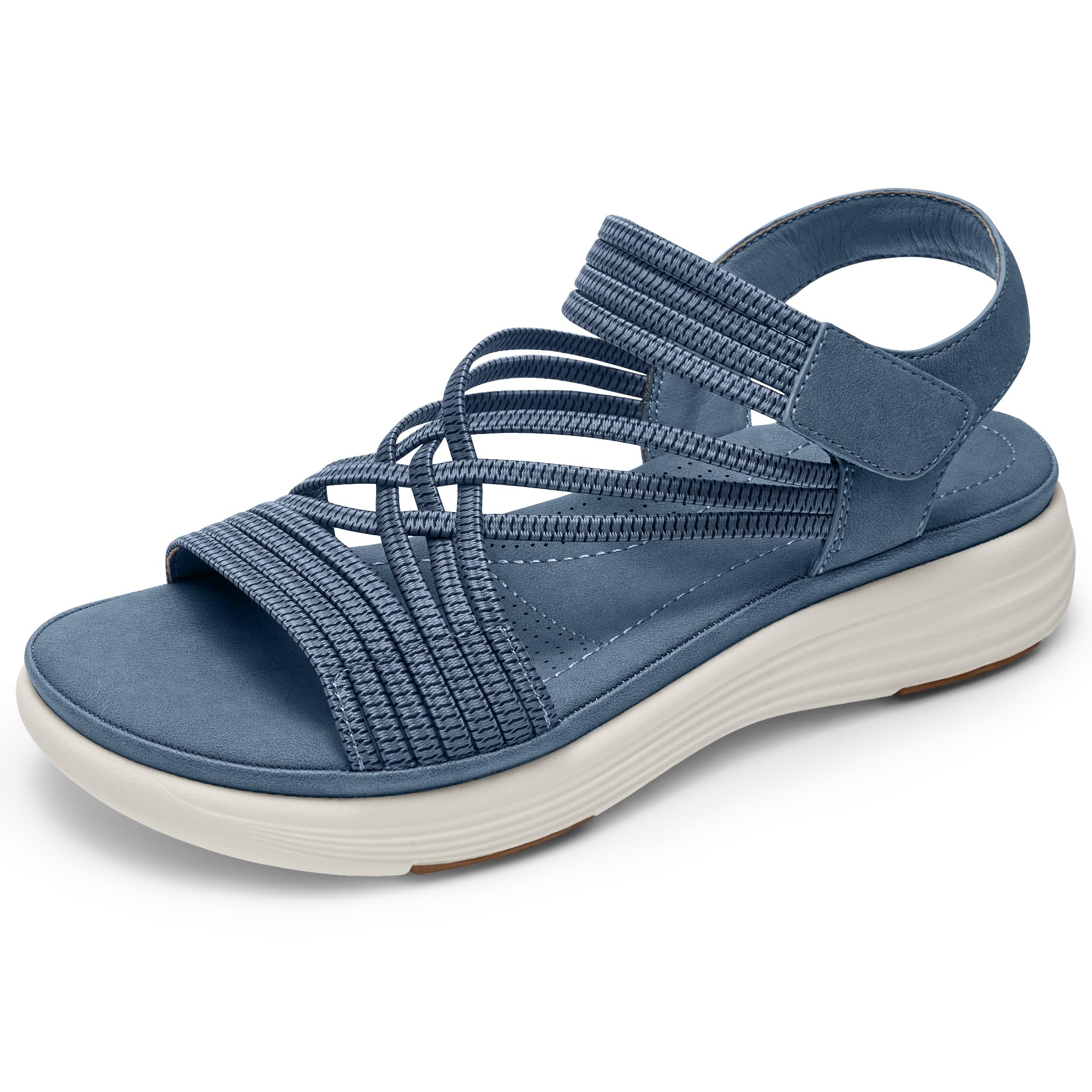 Women's Comfortable Walking Sandals with Elastic Strap Light Weight Casual Summer Sandals for Trendy Footwear