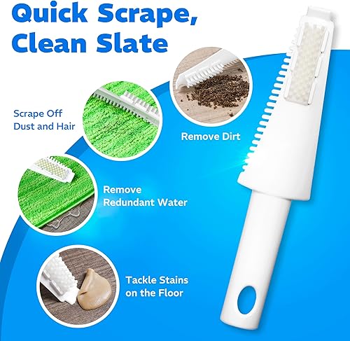 Miniatura 3 de Paquete de 3 almohadillas de microfibra reutilizables, compatibles con Swiffer PowerMop y Bona Mop, paños lavables a máquina, raspador incluido,