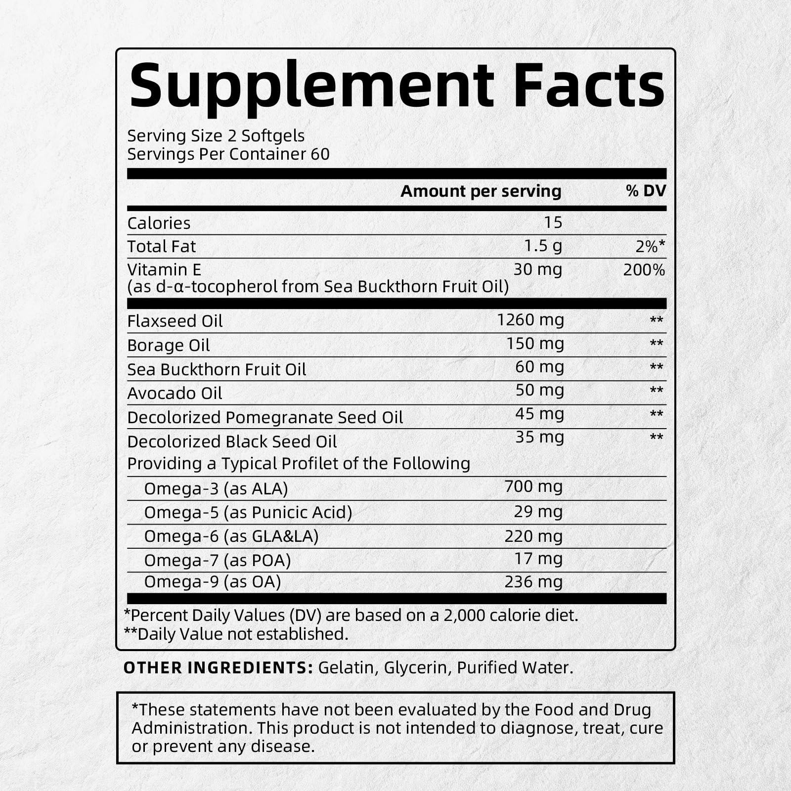 Omega 3 5 6 7 9 Supplement Heart Support DHA EPA 1600mg 240 Count for Women — Amazon image 4
