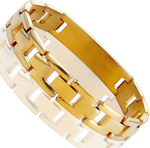 Miniatura 3 de Urban Jewelry Lords Prayer Cross - Pulsera de eslabones de acero inoxidable 316L para hombre