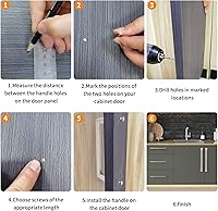 Vista 6 de Tiradores de gabinete de níquel cepillado de 6 pulgadas, pomo de cajón de níquel satinado, barra de tracción de metal, barra de tracción sólida