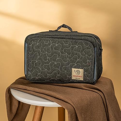 Miniatura 7 de TRENDPLAY Bolsa de pañales pequeña para cochecito, organizador de pañales para pañales con bolsillo aislado, correas para cochecito y correa de