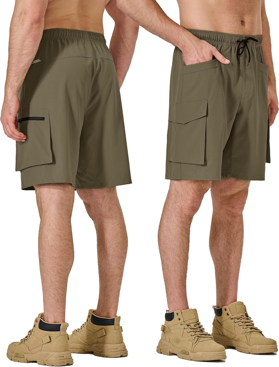 Men's Hiking Cargo Shorts Quick Dry Lightweight Athletic Golf Shorts with Pockets for Summer Travel Camping Fishing