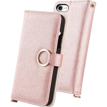 Amazon Co Jp Casebank Iphone 7 Iphone 8 Iphone Se 第2世代 4 7インチ ケース 手帳型 リング付き スタンド機能 Qi充電対応 高級pu レザー カード収納 ストラップ穴 マグネット 落下防止 実用新案取得済 グリッターライトピンク 家電 カメラ