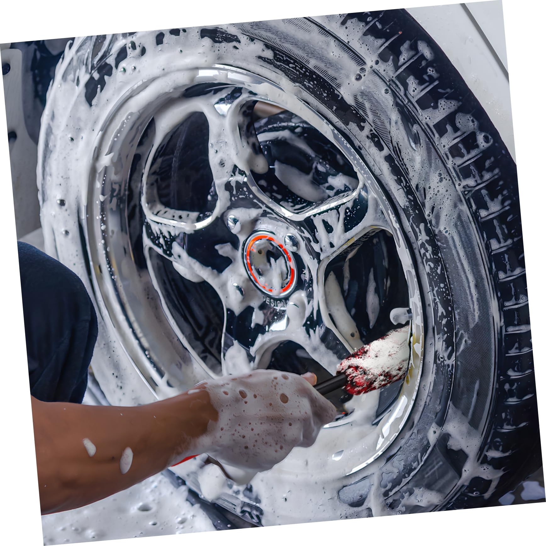 Ciieeo 3 Set Spazzola per La Pulizia degli Pneumatici Detergente per Ruote Macchia Ruota Auto Puscella di Pulizia delle Ruote Spazzola per Ruote Plastica Rosso 3 Pezzi*3