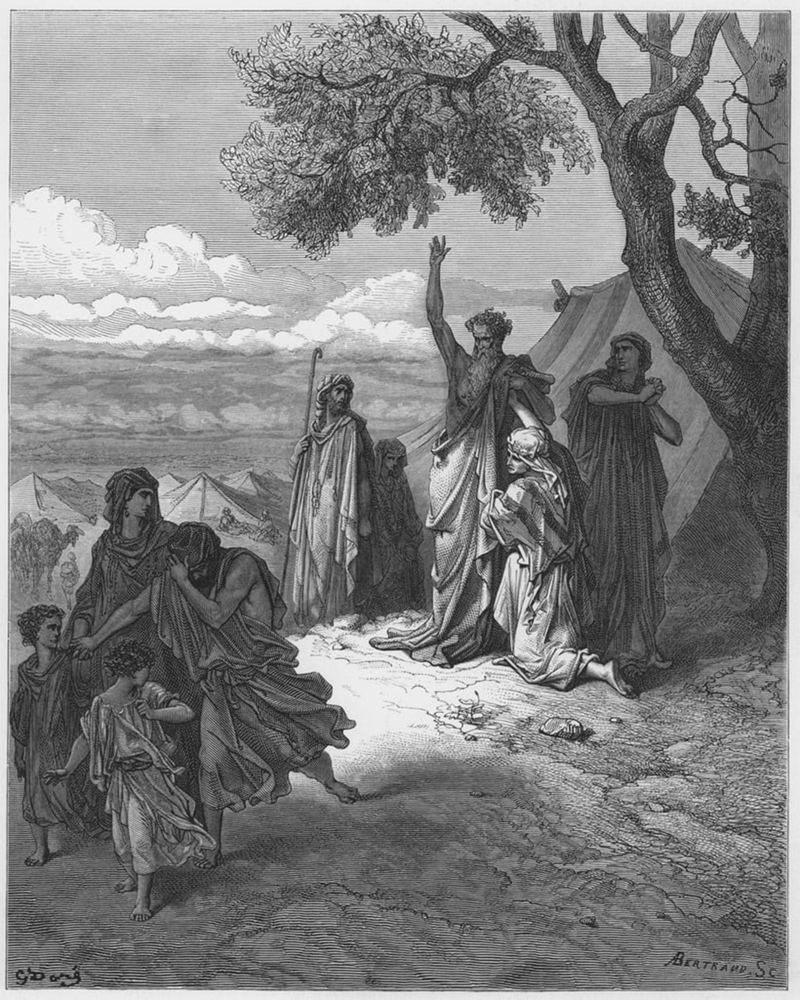 SERENDIPITP Vintage Wall Art Canvas Nordic Poster Canvas Print Picture Bible Noah Cursing Canaan by Gustave Dore Wall Art Poster for Home Decor 60x90cm