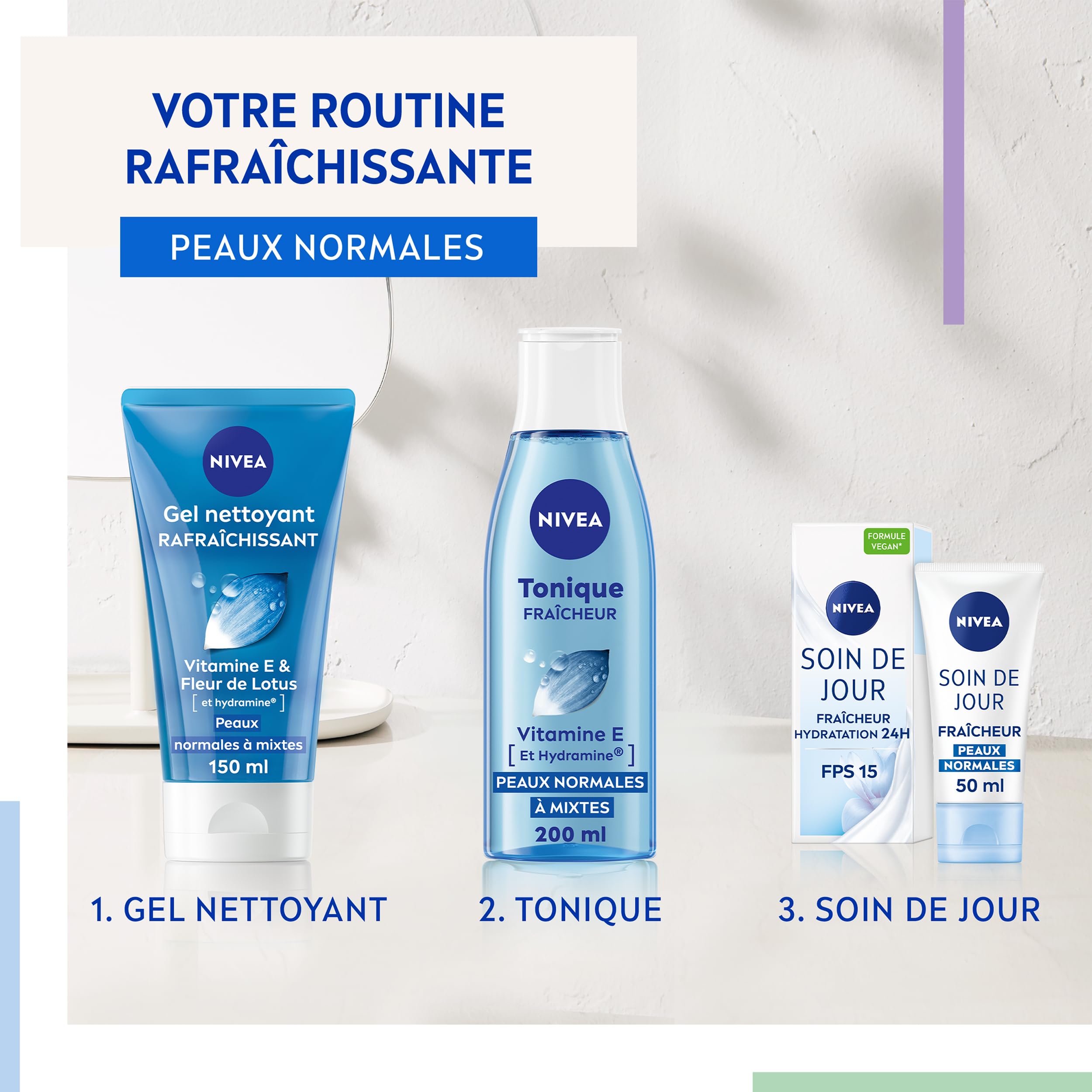 NIVEA - Gel Nettoyant Fraîcheur - Visage - Hydrate & Elimine Les Impuretés - Tonifie & Rafraîchit - Fleurs De Lotus & Hydramine - Peaux Normales À Mixtes - 150 ml
