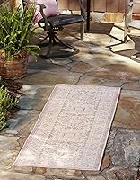 Vista 59 de Unique Loom Outdoor Aztec Collection Alfombra de área - Chalca (10 pies, redonda, azul/marfil)