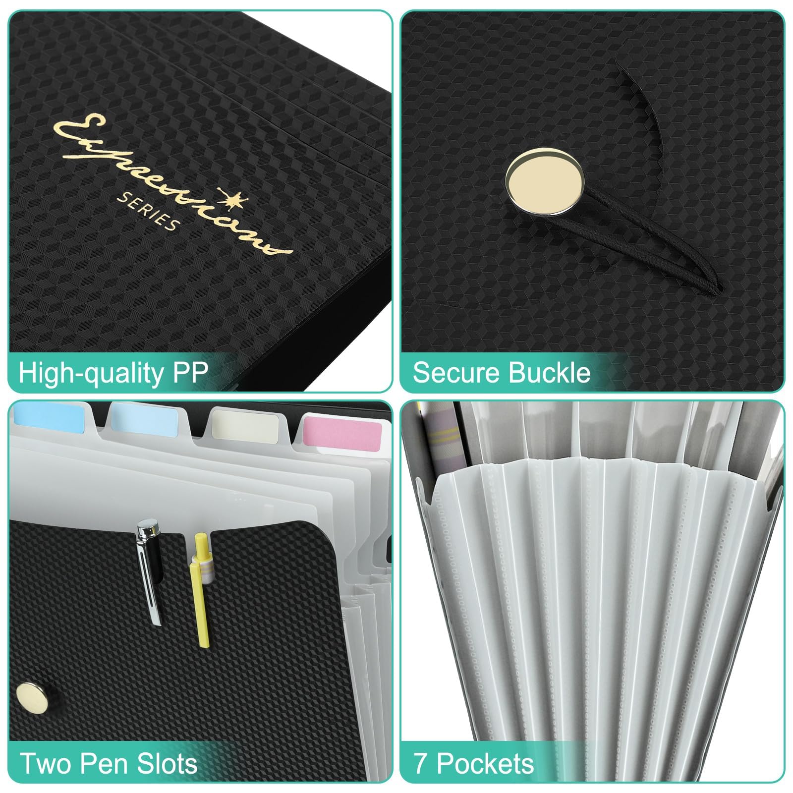 ThinkTex Valisette Trieur 26 Poches A4 - Organisateur De Documents Portable Avec Couvercle Pour Bureau, Maison, École