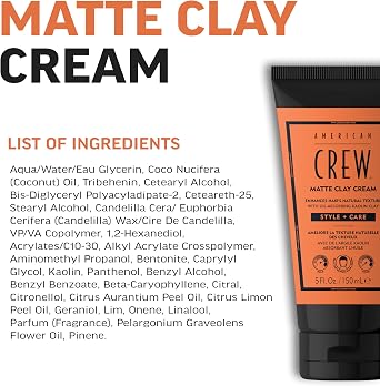 American Crew Matte Clay Cream - Hybrid hair styling clay gel for men | Absorbs Hair Oil & Detoxifies | Medium hold with matte finish | Natural Hair Gel for Men
