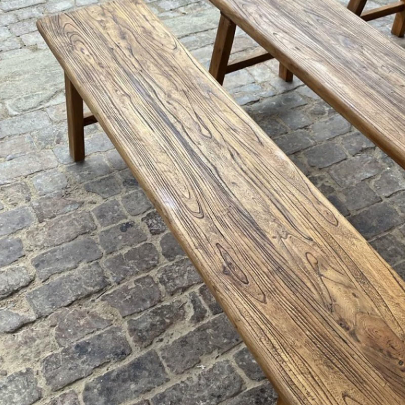 Ławka z litego drewna – podwójny stołek retro do użytku domowego jadalni i przedpokoju stylowa niska ławka na buty dom wiejski do siedzenia wewnątrz trwały i elegancki design