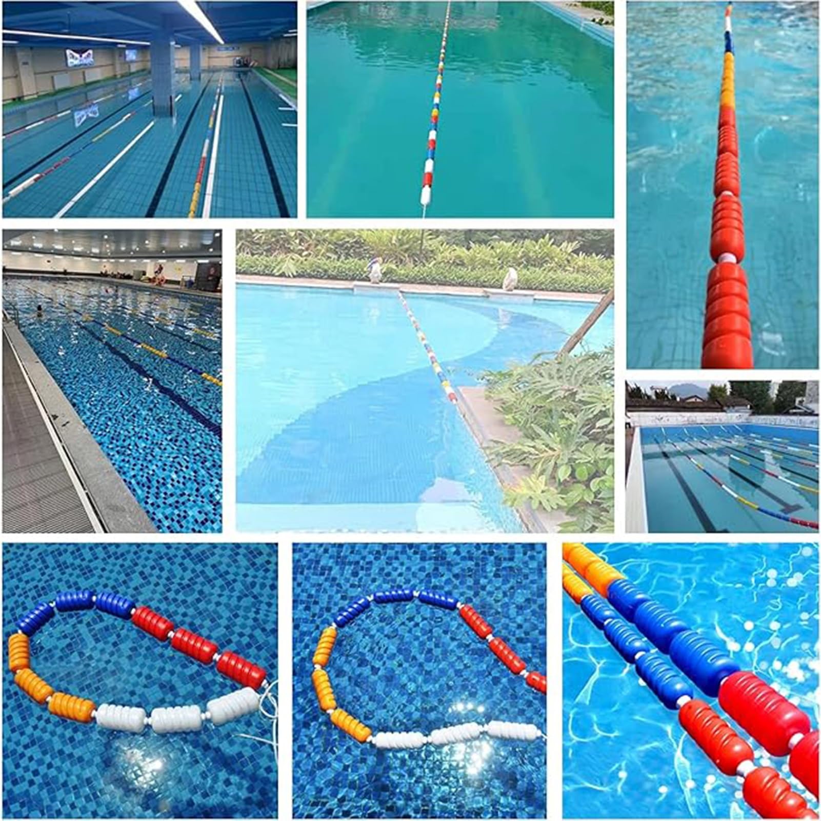 Recinzione di sicurezza per piscina, corda di demarcazione resistente, 18 m in nylon, ad alta galleggiabilità per la separazione dell'acqua, ideale per piscina e gestione della sicurezza