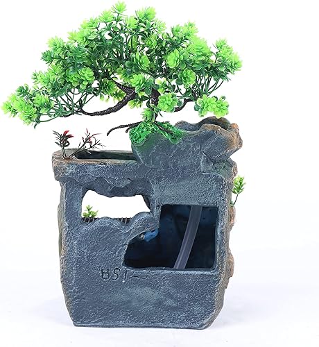 Vista 152 de Indoor Waterfall Fountain Tabletop Fountains with LED Lights,with Rolling Ball Atomizer,Lighted Illuminated Waterfall Indoor Small Rockery Desktop