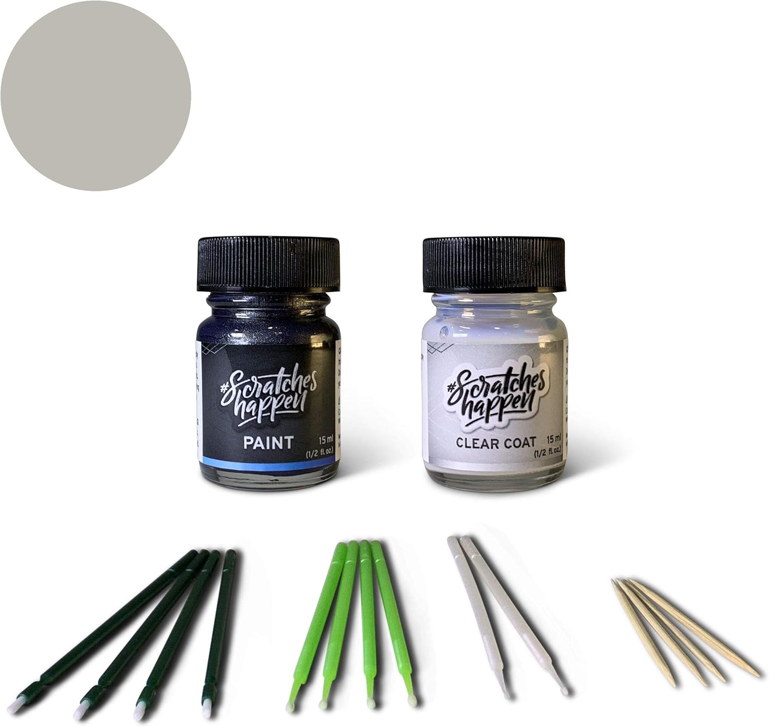 ScratchesHappen Exact-Match Touch Up Paint Kit - Steel Silver Metallic (C6Z) for Subaru - Essential (Paint + Clear Coat)