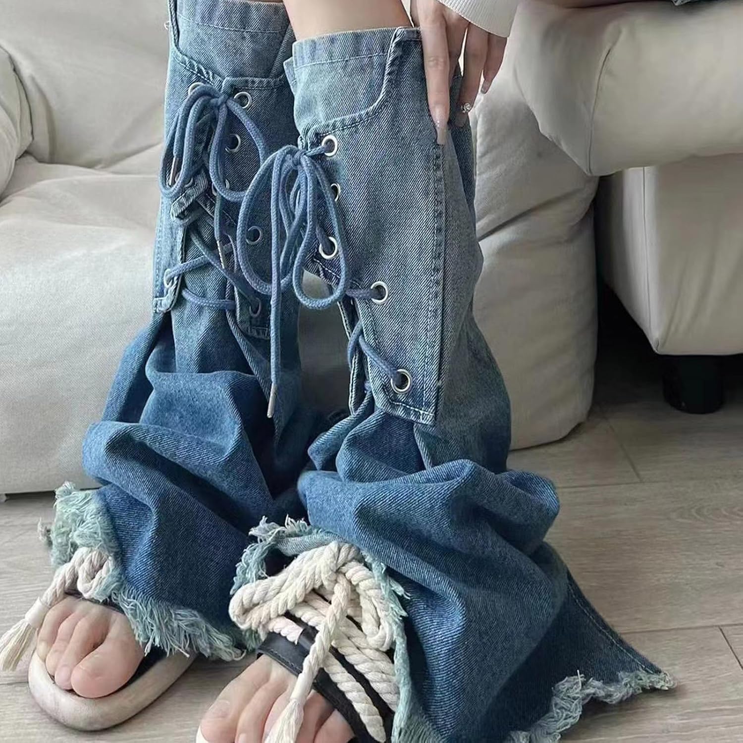 Soft Warm Hosiery, Women Denims Leg Warmers Girls 80s Punk Leg Socks Preppy Stockings Clothes Streetwear