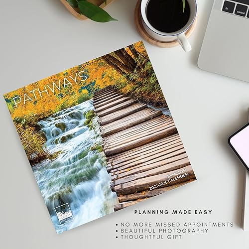 Miniatura 3 de Calendario de pared Pathways de julio de 2025 a diciembre 2026 de 18 meses  12 x 24 pulgadas abierto  Calendario de naturaleza para regalo 2026