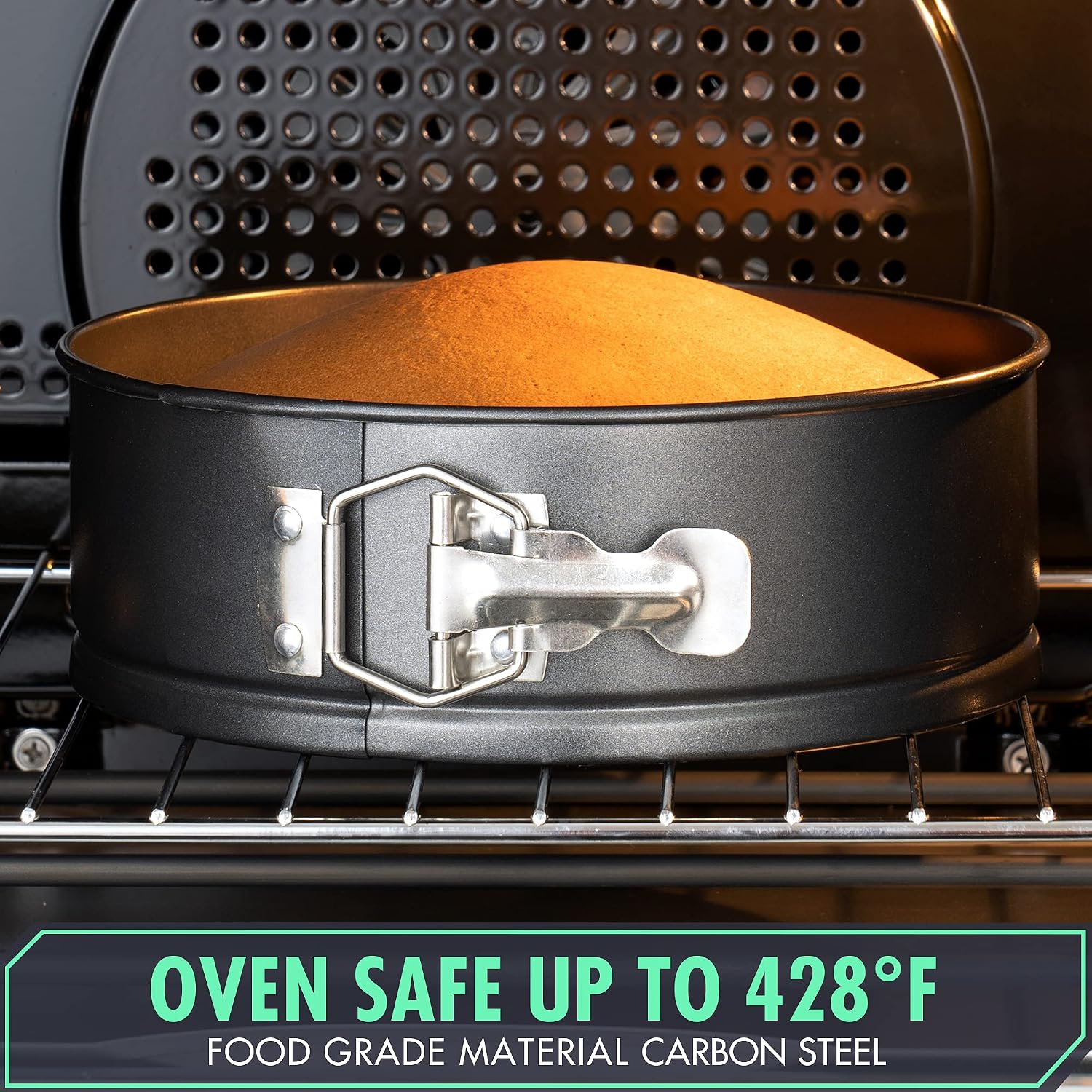OJelay Springform Pan 8 Inch Cake Pan Nonstick Removable Bottom Leakproof Heavy Gauge Round Cake Pan